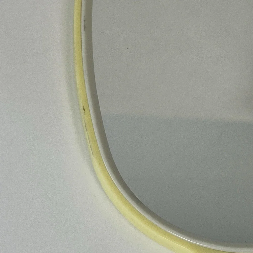 Vintage Handheld Makeup‎ Mirror Vanity Hand Mirror Yellow 70's